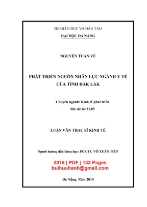 Luận văn: Phát triển nhân lực y tế tỉnh Đắk Lắk [PDF]