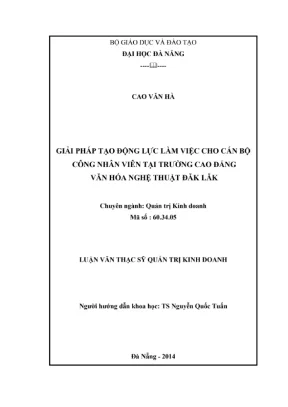 Giải pháp tạo động lực làm việc (Luận văn ThS QTKD)