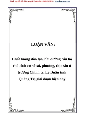 Nâng cao chất lượng đào tạo cán bộ chủ chốt tại Quảng Trị