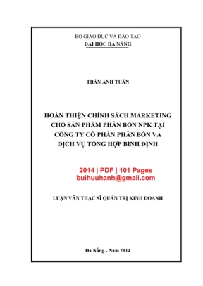 Luận văn thạc sĩ: Marketing sản phẩm phân bón NPK