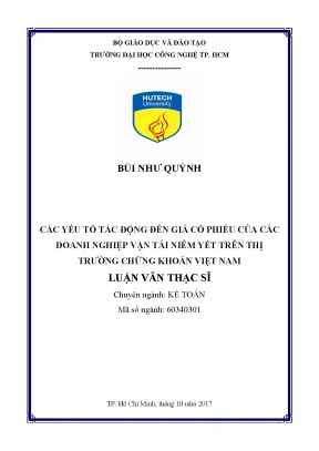 Các yếu tố ảnh hưởng đến giá cổ phiếu doanh nghiệp vận