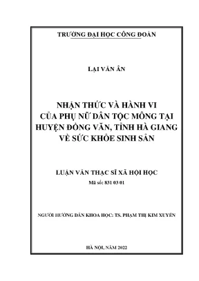 Nhận thức và hành vi sức khỏe sinh sản của phụ nữ dân