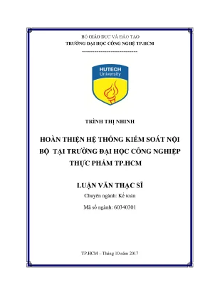 Hoàn thiện hệ thống kiểm soát nội bộ tại trường đại học