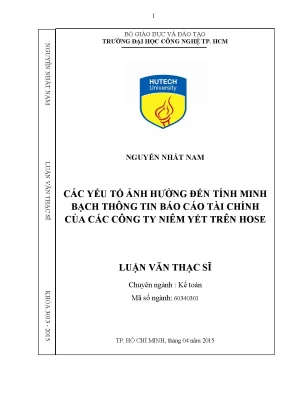 Các Yếu Tố Ảnh Hưởng Đến Tính Minh Bạch Thông Tin Tài