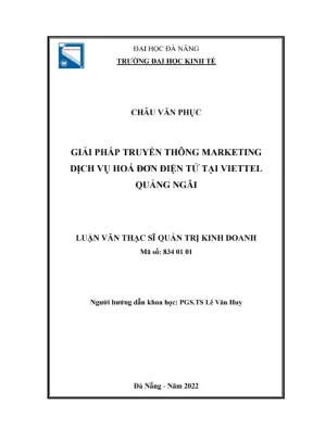 Luận văn: Marketing hóa đơn điện tử Viettel Quảng Ngãi