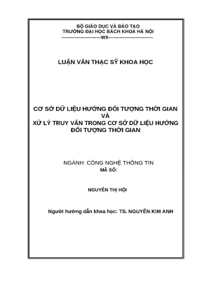 Nghiên cứu cơ sở dữ liệu hướng đối tượng thời gian và xử