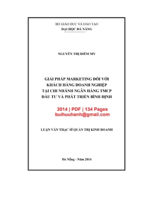 Luận văn: Giải pháp Marketing KHDN tại BIDV Bình Định