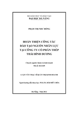 Hoàn thiện đào tạo nhân lực tại CTCP Thép Thái Bình Dương
