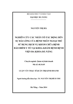 Yếu tố ảnh hưởng hài lòng bệnh nhân ngoại trú BHYT