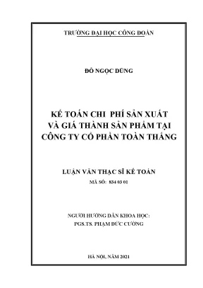 Kế Toán Chi Phí Sản Xuất và Giá Thành Sản Phẩm tại Công