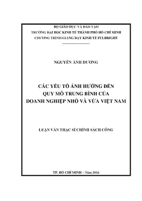Yếu tố ảnh hưởng quy mô doanh nghiệp nhỏ và vừa Việt Nam