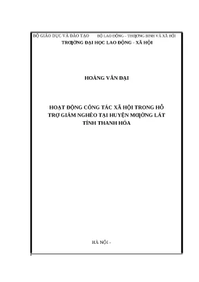 Hoạt động công tác xã hội hỗ trợ giảm nghèo tại Mường