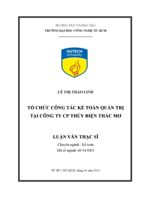 Tổ Chức Kế Toán Quản Trị Tại Công Ty Thủy Điện Thác Mơ