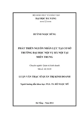 Luận văn phát triển nguồn nhân lực ĐH Nội vụ miền Trung