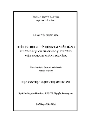 Luận văn quản trị rủi ro tín dụng tại Vietcombank Đà Nẵng