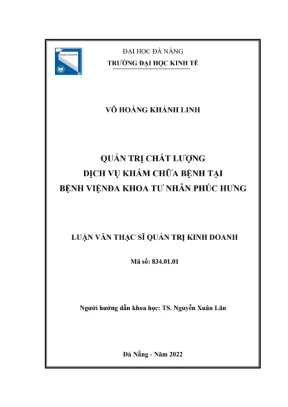 Luận văn: Quản trị chất lượng KCB tại BV Phúc Hưng