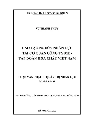 Đào tạo Nguồn nhân lực tại Tập đoàn Hóa chất Việt Nam