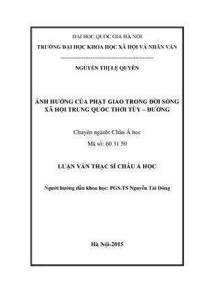 Ảnh hưởng của Phật giáo trong xã hội Trung Quốc thời Tùy