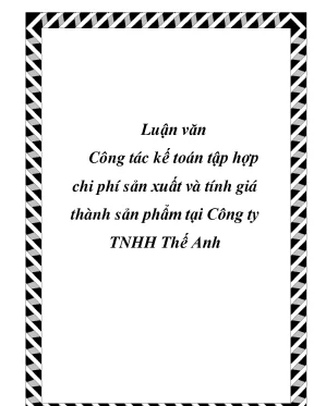 Kế Toán Chi Phí Sản Xuất và Tính Giá Thành Sản Phẩm tại