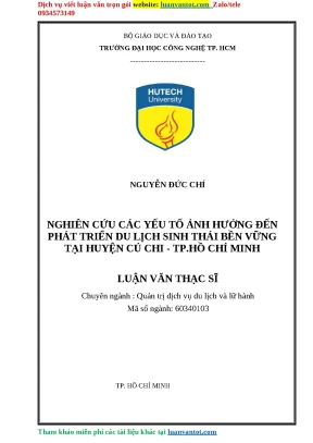 Nghiên cứu phát triển du lịch sinh thái bền vững tại Củ