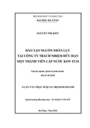 Luận văn đào tạo nguồn nhân lực tại Cty Cấp nước Kon Tum