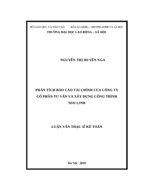 Phân Tích Báo Cáo Tài Chính Công Ty Cổ Phần Tư Vấn Xây