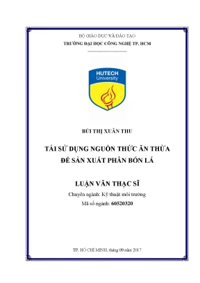 Tái Sử Dụng Cơm Thừa Để Sản Xuất Phân Bón Lá