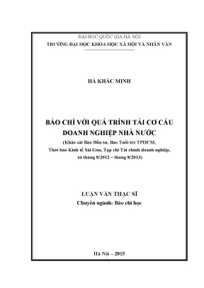 Nghiên cứu vai trò báo chí trong tái cơ cấu doanh nghiệp 