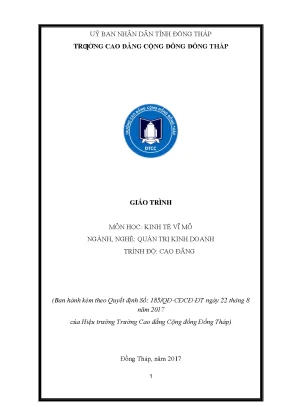 Giáo Trình Kinh Tế Vĩ Mô Cho Ngành Quản Trị Kinh Doanh