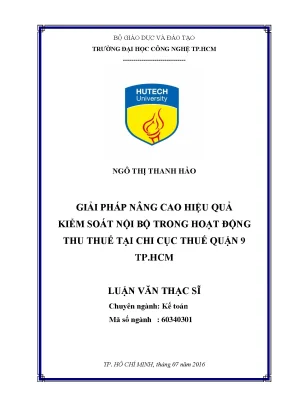 Giải pháp nâng cao hiệu quả kiểm soát nội bộ trong thu