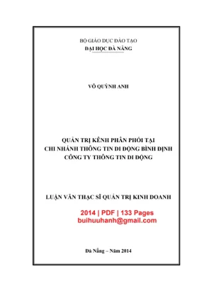 Luận văn Quản trị kênh phân phối tại Mobifone Bình Định
