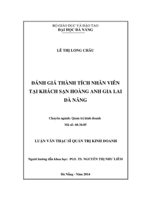 Luận văn đánh giá thành tích nhân viên tại khách sạn HAGL