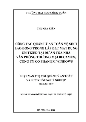 Quản lý an toàn vệ sinh lao động trong lắp đặt mặt dựng 