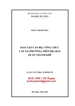 Luận văn đào tạo cán bộ công chức quận Thanh Khê