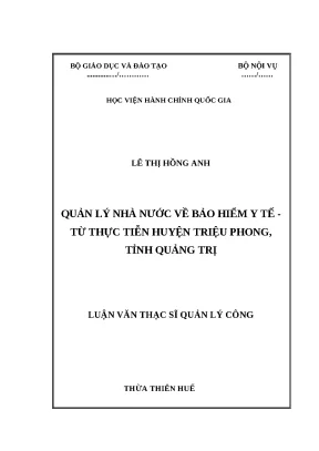 Quản lý nhà nước về bảo hiểm y tế tại huyện Triệu Phong,