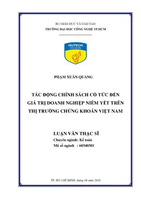 Tác động của chính sách cổ tức đến giá trị doanh nghiệp
