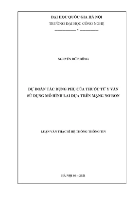 Dự Đoán Tác Dụng Phụ Của Thuốc Bằng Mô Hình Lai Mạng Nơ Ron