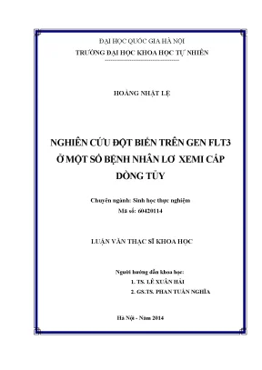 Nghiên cứu đột biến gen FLT3 ở bệnh nhân lơ xê mi cấp