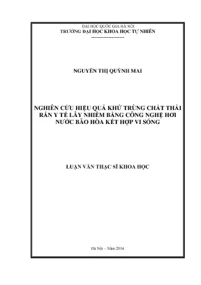 Nghiên cứu hiệu quả khử trùng chất thải rắn y tế bằng