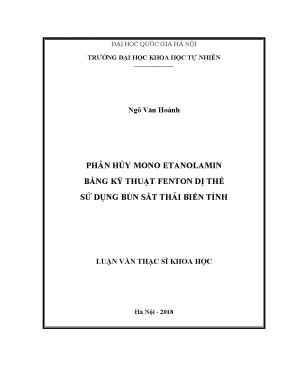 Nghiên cứu phân hủy mono etanolamin bằng kỹ thuật Fenton