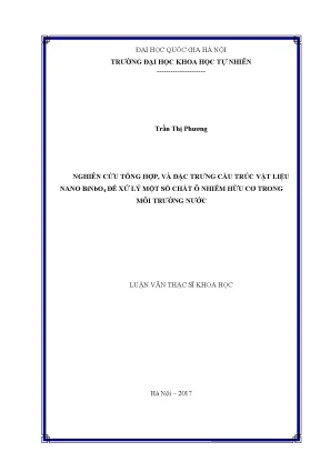Nghiên cứu vật liệu nano BiNbO4 trong xử lý ô nhiễm hữu