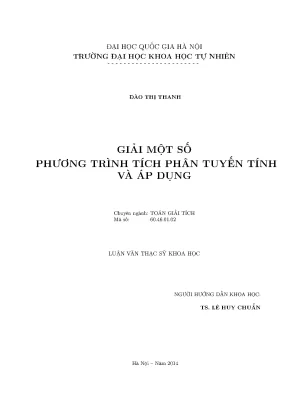 Giải Phương Trình Tích Phân Tuyến Tính và Ứng Dụng