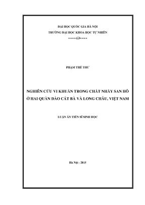 Nghiên cứu vi khuẩn trong chất nhầy san hô tại Cát Bà và