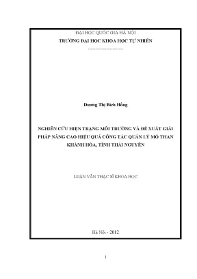 Nâng cao hiệu quả quản lý môi trường tại mỏ than Khánh