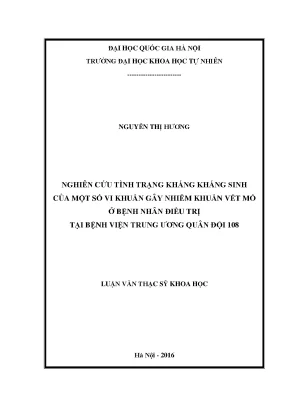 Nghiên cứu kháng kháng sinh của vi khuẩn nhiễm khuẩn vết