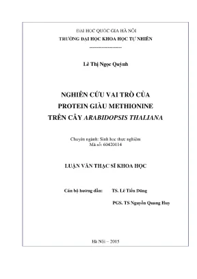 Nghiên cứu vai trò của protein giàu methionine trong cây