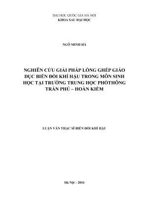Giải pháp lồng ghép giáo dục biến đổi khí hậu trong môn