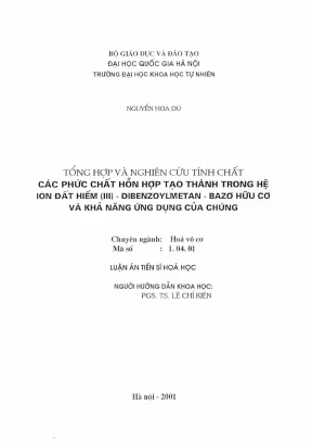 Nghiên cứu tính chất phức chất hỗn hợp trong hệ ion đất