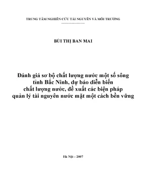 Đánh giá chất lượng nước sông Bắc Ninh và biện pháp quản