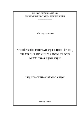 Nghiên cứu chế tạo vật liệu hấp phụ từ xơ dừa xử lý